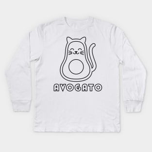 Avogato Color Your Own Shirt Cinco De Mayo Cat Avocado For Kids Kids Long Sleeve T-Shirt
